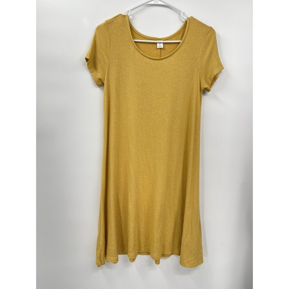 Old Navy Yellow Marled Knit T Shirt Dress Short Sleeve Scoop Neck Casual XS